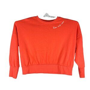 Old Navy Womens Size XXL Sweatshirt "Here And Now" Coral Cotton & Polyester